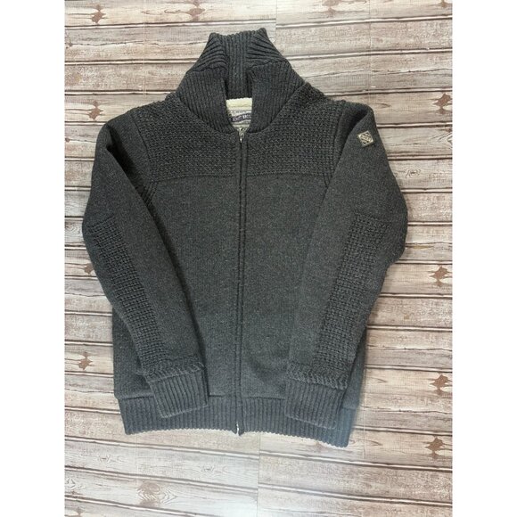 Schott Bros Fleece Lined Full Zip Thick Chunky Sweater Size M color dark grey - Picture 1 of 8